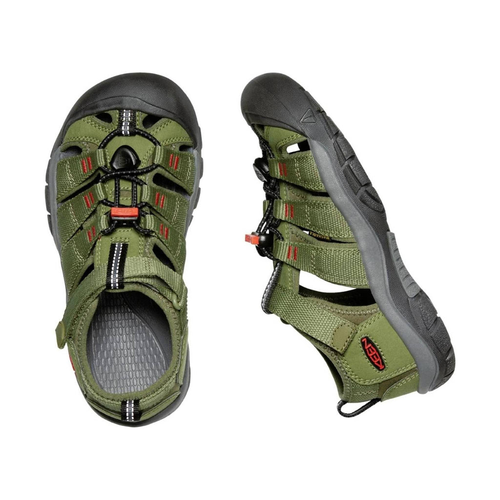 KEEN Big Kids' Newport H2 - Olive Drab/Orange - Lenny's Shoe & Apparel