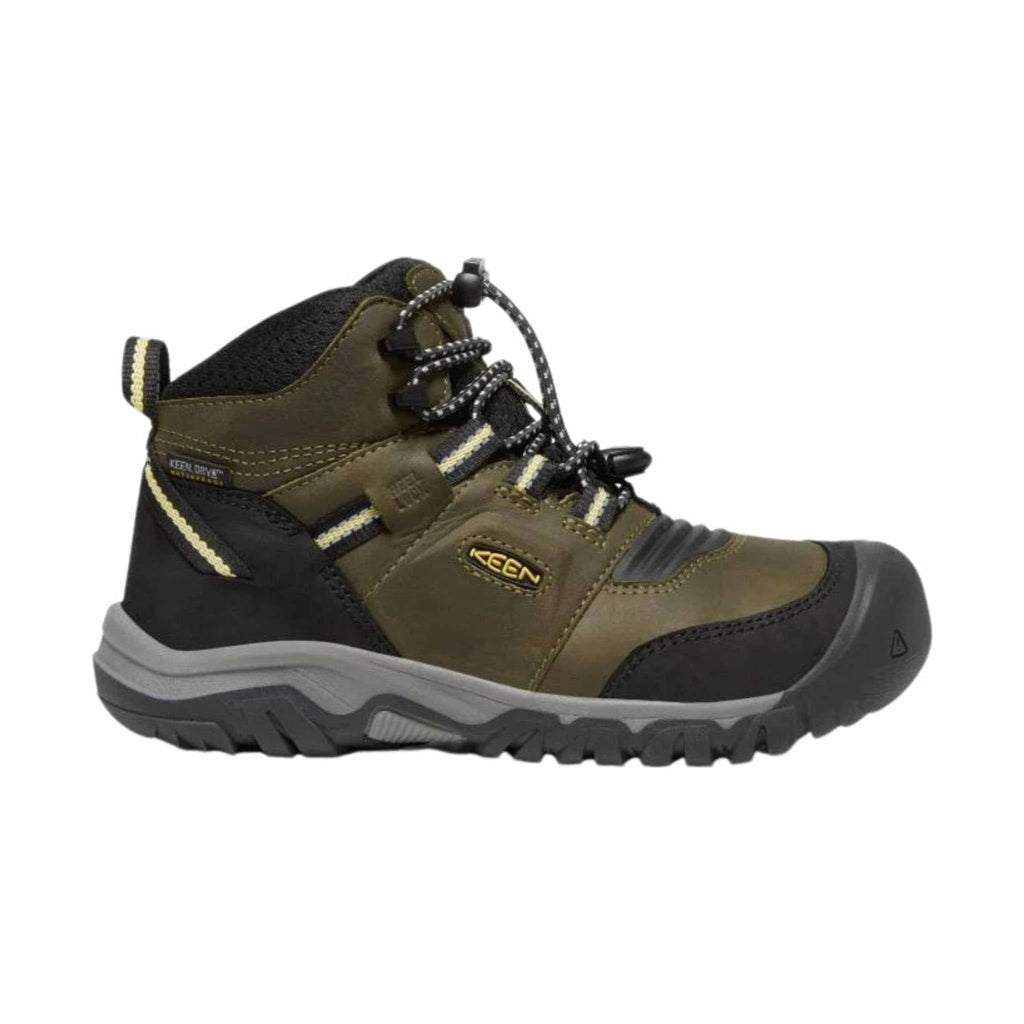 KEEN Big Kids' Ridge Flex Waterproof Mid Boot - Dark Olive/Dusky Citron - Lenny's Shoe & Apparel