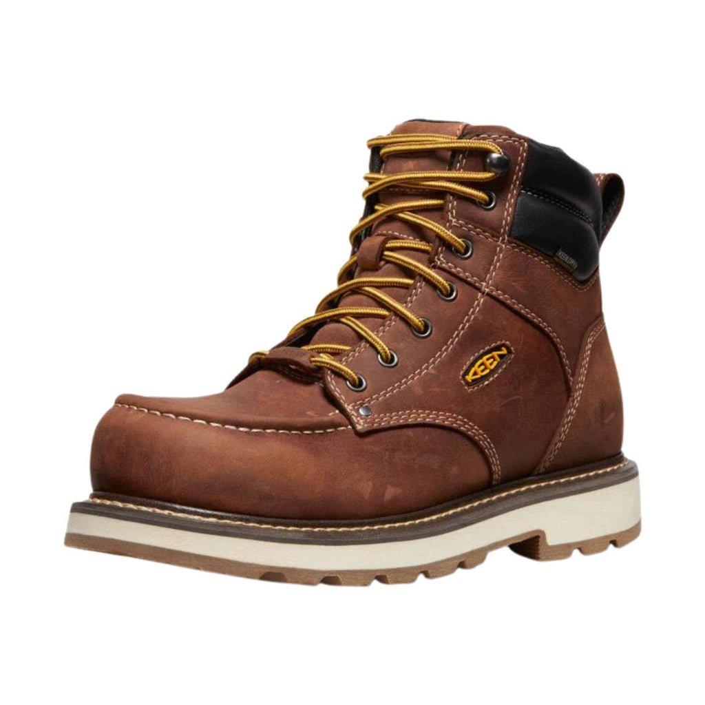 KEEN Utility Men's Cincinnati 6 Inch Waterproof 90 Degree Carbon Fiber Toe Heel Work Boot - Brown - Lenny's Shoe & Apparel