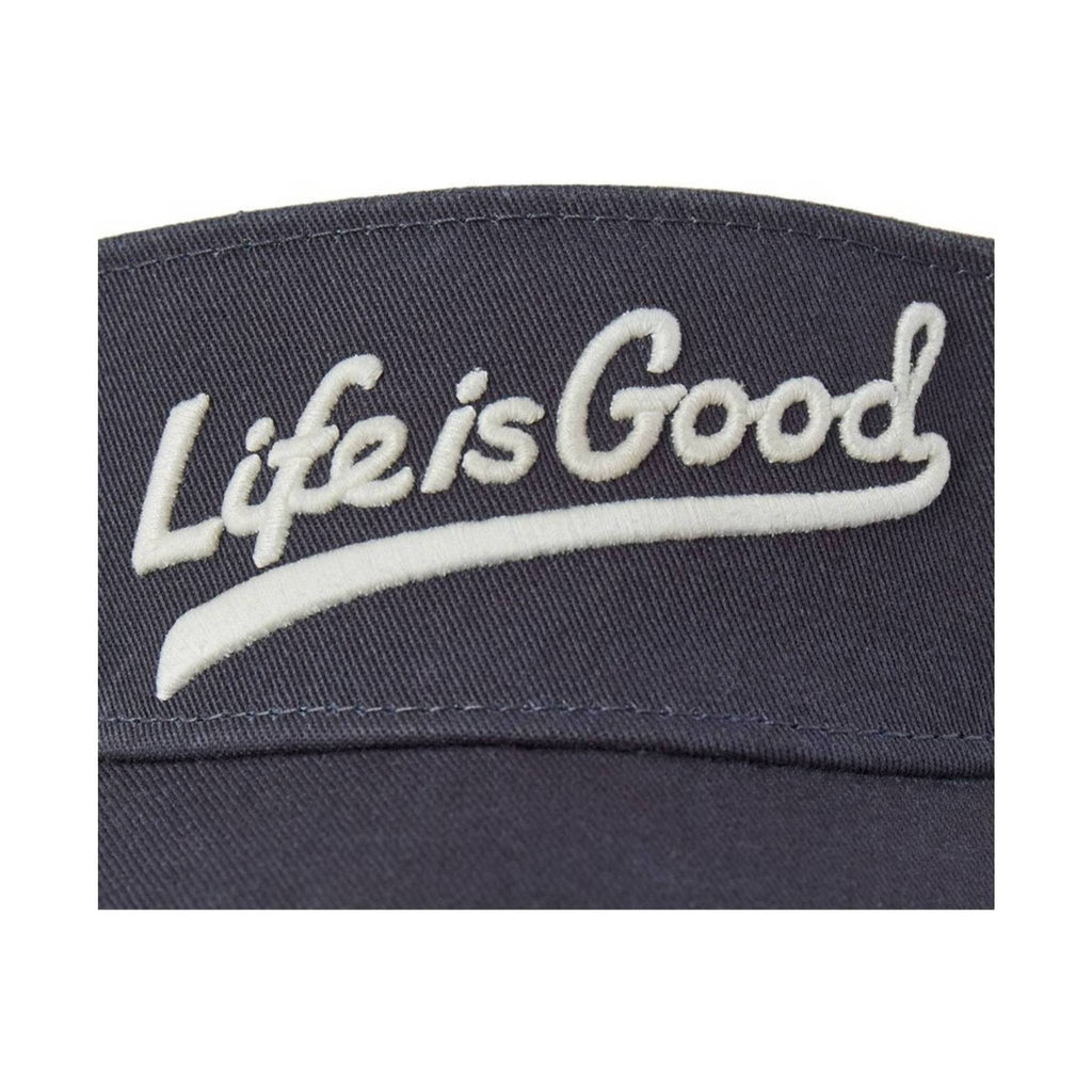 Life Is Good Ballyard Script Visor - Jet Black - Lenny's Shoe & Apparel