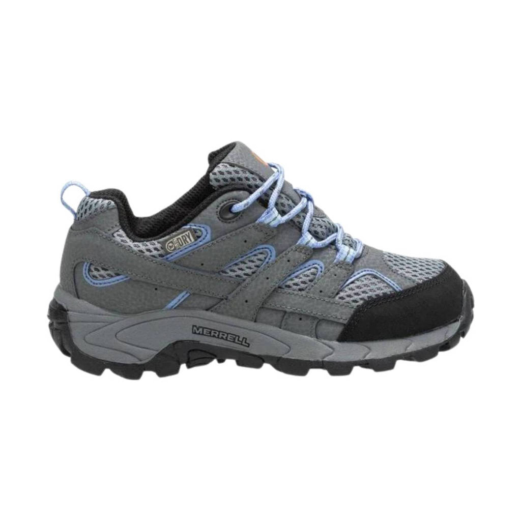 Merrell Kids' Moab 2 Low Lace Waterproof Shoe - Grey/Periwinkle - Lenny's Shoe & Apparel