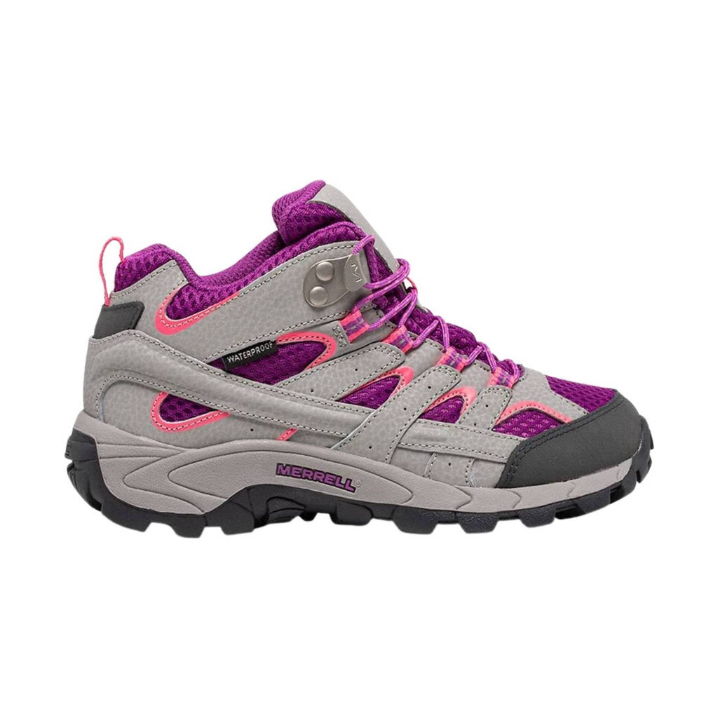 Merrell Kids' Moab 2 Mid Waterproof Boot - Paloma/Berry - Lenny's Shoe & Apparel