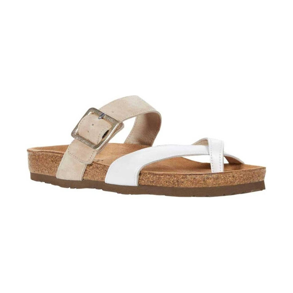 Naot Women's Fresno Sandal - White Pearl/ Sandstone Suede - Lenny's Shoe & Apparel