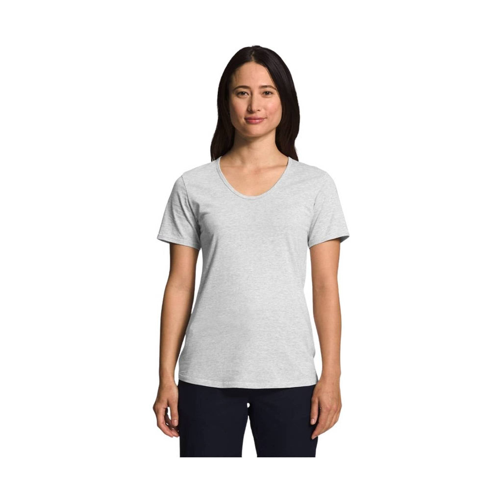 The North Face Women's Terrain Short Sleeve Scoop-Neck Tee - Light Grey Heather - Lenny's Shoe & Apparel