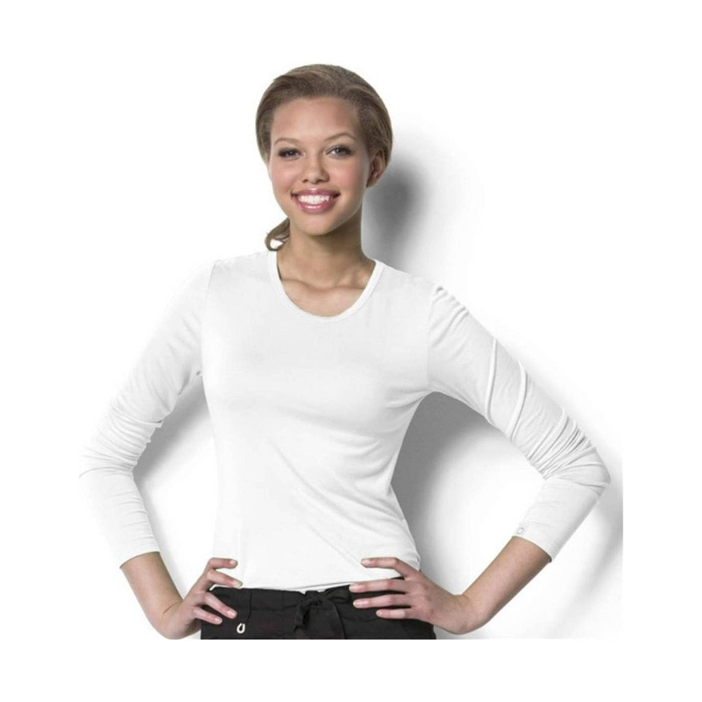 WonderWink Women's Silky Long Sleeve Tee - White - Lenny's Shoe & Apparel