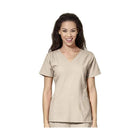 WonderWink Women's Stylized V-Neck Scrub Top - Khaki - Lenny's Shoe & Apparel