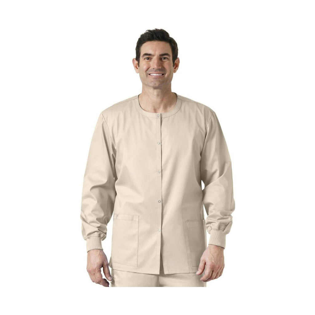 WonderWink Work Snap Front Scrub Jacket - Khaki - Lenny's Shoe & Apparel