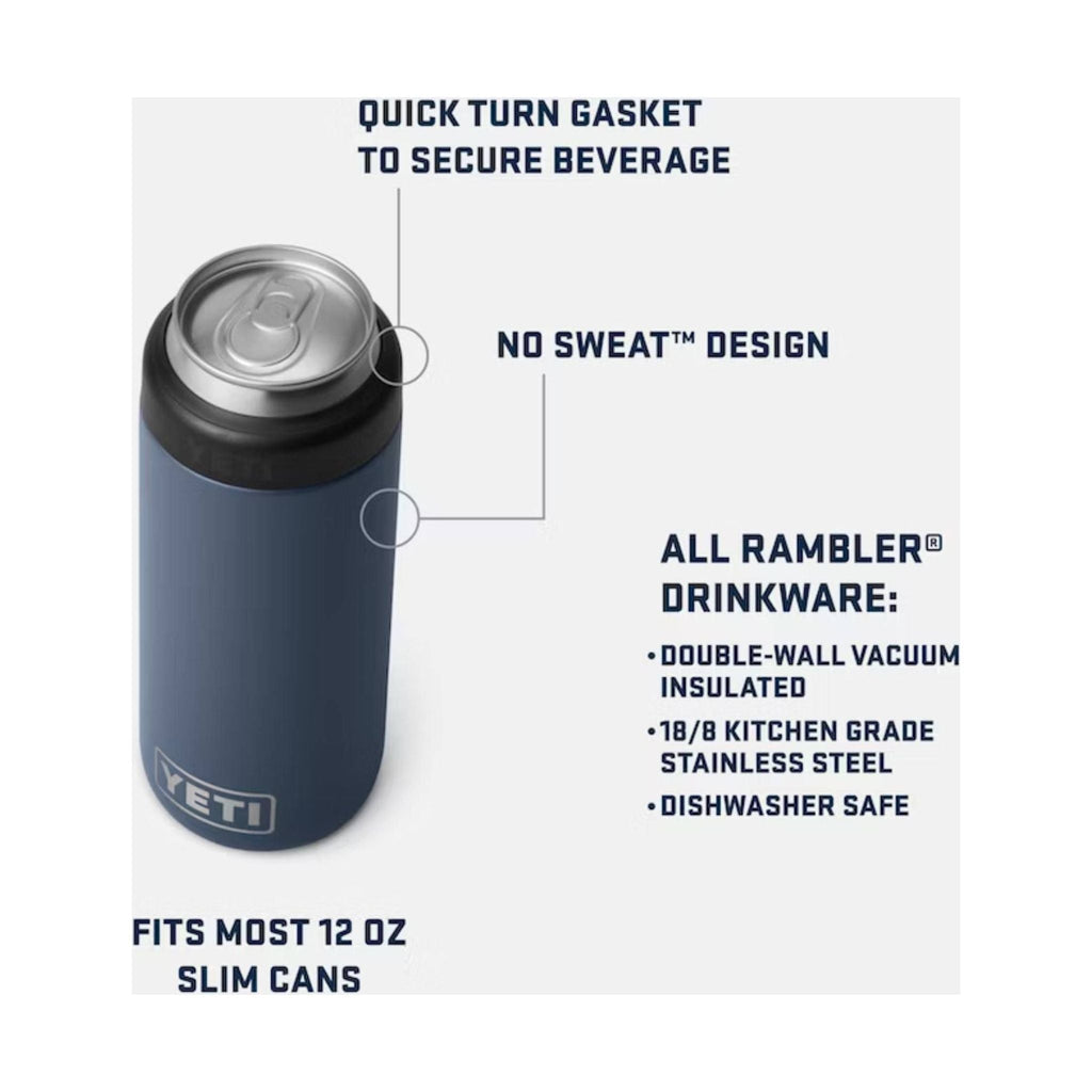 YETI Rambler 12 oz Colster Slim Can Cooler - Navy Blue - Lenny's Shoe & Apparel